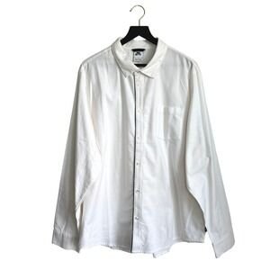 Nike SB Collared 100% Cotton White Button Down Casual Dress Shirt‎